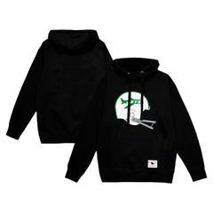 New York Jets Helmet Logo Vintage Pullover Hoodie Black | Mitchell & Ness