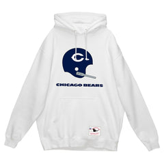 Chicago Bears Helmet Logo Vintage Pullover Hoodie White | Mitchell & Ness