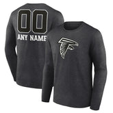 Atlanta Falcons Personalized Name & Number Monochrome Long Sleeve T-Shirt Charcoal | NFL
