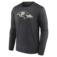 Baltimore Ravens Personalized Name & Number Monochrome Long Sleeve T-Shirt Charcoal | NFL
