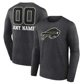 Buffalo Bills Personalized Name & Number Monochrome Long Sleeve T-Shirt Charcoal | NFL