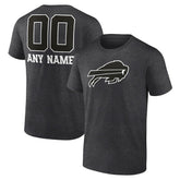 Buffalo Bills Personalized Name & Number Monochrome T-Shirt Charcoal | NFL