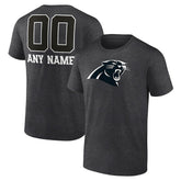 Carolina Panthers Personalized Name & Number Monochrome T-Shirt Charcoal | NFL