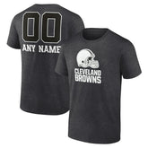 Cleveland Browns Personalized Name & Number Monochrome T-Shirt Charcoal | NFL