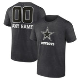 Dallas Cowboys Personalized Name & Number Monochrome T-Shirt Charcoal | NFL