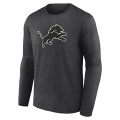 Detroit Lions Personalized Name & Number Monochrome Long Sleeve T-Shirt Charcoal | NFL