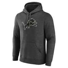 Detroit Lions Personalized Name & Number Monochrome Pullover Hoodie Charcoal | NFL