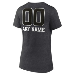 Green Bay Packers Women's Personalized Name & Number Monochrome V-Neck Long Sleeve T-Shirt Charcoal | NFL