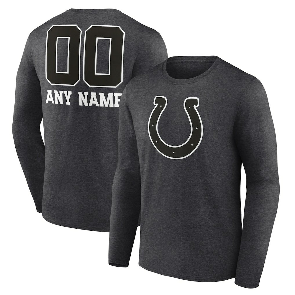 Indianapolis Colts Personalized Name & Number Monochrome Long Sleeve T-Shirt Charcoal | NFL