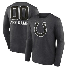Indianapolis Colts Personalized Name & Number Monochrome Long Sleeve T-Shirt Charcoal | NFL