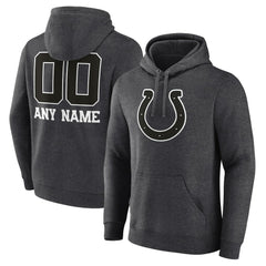 Indianapolis Colts Personalized Name & Number Monochrome Pullover Hoodie Charcoal | NFL