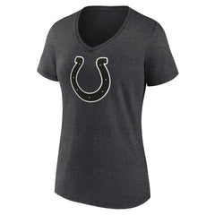 Indianapolis Colts Women's Personalized Name & Number Monochrome V-Neck Long Sleeve T-Shirt Charcoal | NFL