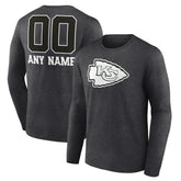 Kansas City Chiefs Personalized Name & Number Monochrome Long Sleeve T-Shirt Charcoal | NFL