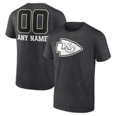 Kansas City Chiefs Personalized Name & Number Monochrome T-Shirt Charcoal | NFL
