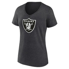 Las Vegas Raiders Women's Personalized Name & Number Monochrome V-Neck Long Sleeve T-Shirt Charcoal | NFL
