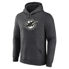 Miami Dolphins Personalized Name & Number Monochrome Pullover Hoodie Charcoal | NFL