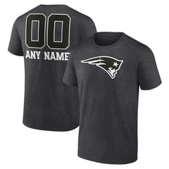 New England Patriots Personalized Name & Number Monochrome T-Shirt Charcoal | NFL
