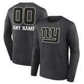 New York Giants Personalized Name & Number Monochrome Long Sleeve T-Shirt Charcoal | NFL