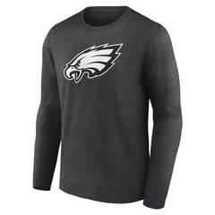 Philadelphia Eagles Personalized Name & Number Monochrome Long Sleeve T-Shirt Charcoal | NFL