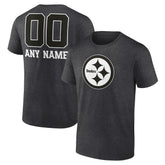 Pittsburgh Steelers Personalized Name & Number Monochrome T-Shirt Charcoal | NFL