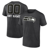 Seattle Seahawks Personalized Name & Number Monochrome T-Shirt Charcoal | NFL