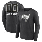 Tampa Bay Buccaneers Personalized Name & Number Monochrome Long Sleeve T-Shirt Charcoal | NFL