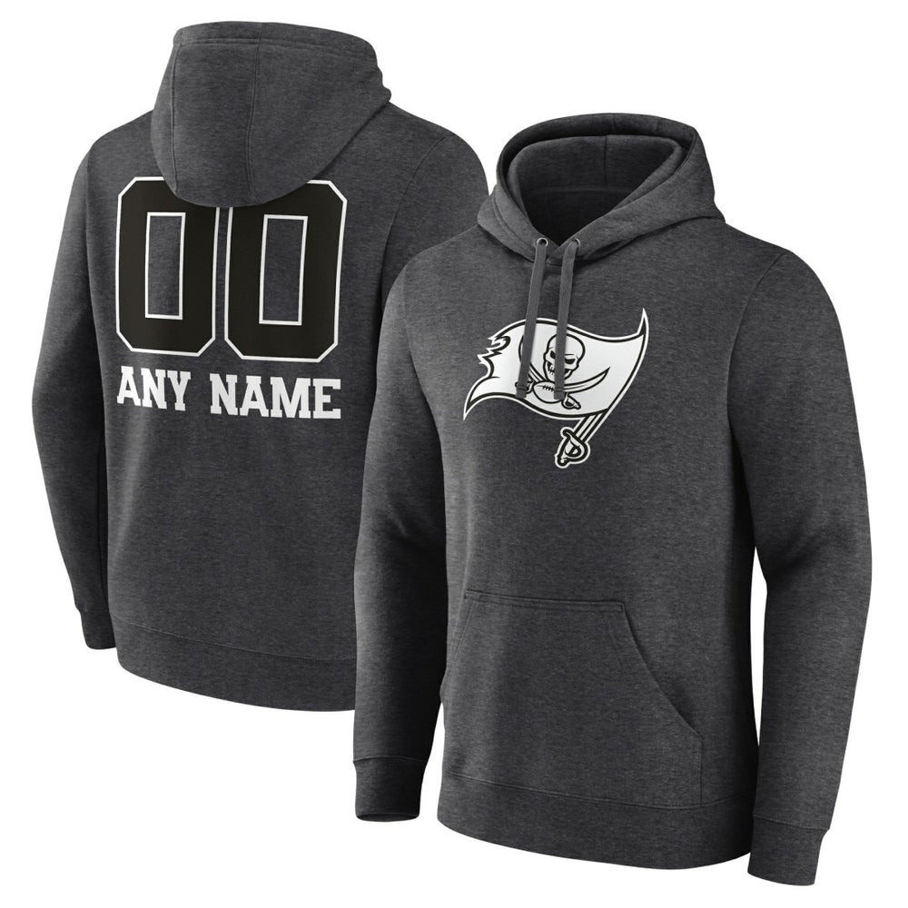 Tampa Bay Buccaneers Personalized Name & Number Monochrome Pullover Hoodie Charcoal | NFL