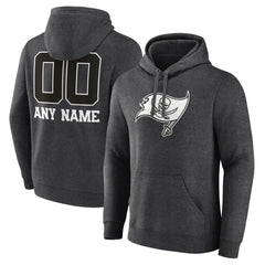 Tampa Bay Buccaneers Personalized Name & Number Monochrome Pullover Hoodie Charcoal | NFL