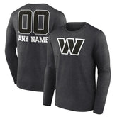 Washington Commanders Personalized Name & Number Monochrome Long Sleeve T-Shirt Charcoal | NFL