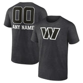 Washington Commanders Personalized Name & Number Monochrome T-Shirt Charcoal | NFL