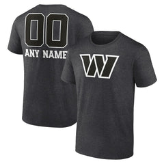 Washington Commanders Personalized Name & Number Monochrome T-Shirt Charcoal | NFL