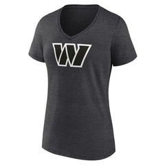 Washington Commanders Women's Personalized Name & Number Monochrome V-Neck Long Sleeve T-Shirt Charcoal | NFL