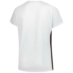 Cleveland Browns Women's Plus Size Glitter Lace-Up V- Neck T-Shirt White | Fanatics
