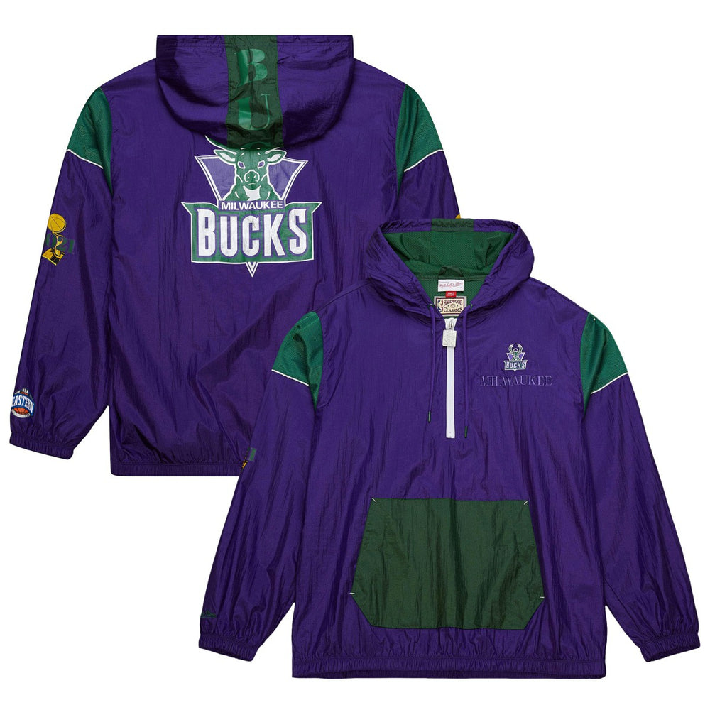 Milwaukee Bucks Unisex Hardwood Classics Team OG 3.0 Anorak Half-Zip Windbreaker Jacket Purple - NBA