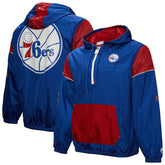 Philadelphia 76ers Unisex Hardwood Classics Team OG 3.0 Anorak Half-Zip Windbreaker Jacket Royal - NBA