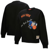 New York Knicks Women's Hardwood Classics Home Team Pullover Sweatshirt Black - NBA