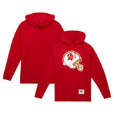 Tampa Bay Buccaneers Helmet Logo Vintage Pullover Hoodie Red | Mitchell & Ness