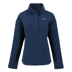 Buffalo Bills Cutter & Buck Women's Hunts Point Eco Half-Snap Sweatshirt Navy | NFL