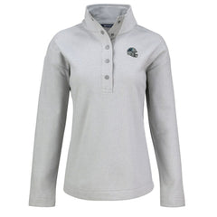 Carolina Panthers Cutter & Buck Women's Hunts Point Eco Half-Snap Sweatshirt Gray | NFL