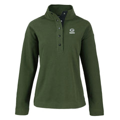 Green Bay Packers Cutter & Buck Women's Hunts Point Eco Half-Snap Sweatshirt Green | NFL