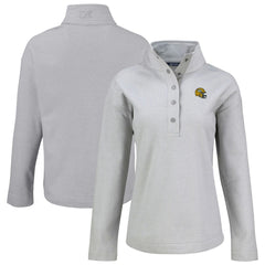 Green Bay Packers Cutter & Buck Women's Hunts Point Eco Half-Snap Sweatshirt Gray | NFL