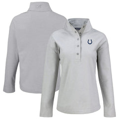 Indianapolis Colts Cutter & Buck Women's Hunts Point Eco Half-Snap Sweatshirt Gray | NFL