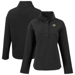 Green Bay Packers Cutter & Buck Women's Hunts Point Eco Half-Snap Sweatshirt Black | NFL