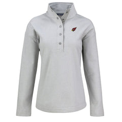 Arizona Cardinals Cutter & Buck Women's Hunts Point Eco Half-Snap Sweatshirt Gray | NFL