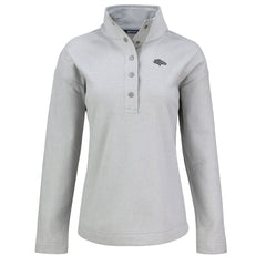 Denver Broncos Cutter & Buck Women's Hunts Point Eco Half-Snap Sweatshirt Gray | NFL