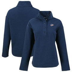 Kansas City Chiefs Cutter & Buck Women's Hunts Point Eco Half-Snap Sweatshirt Navy | NFL
