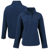 Denver Broncos Cutter & Buck Women's Hunts Point Eco Half-Snap Sweatshirt Navy | NFL