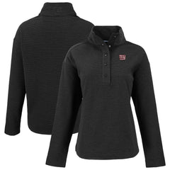 New York Giants Cutter & Buck Women's Hunts Point Eco Half-Snap Sweatshirt Black | NFL