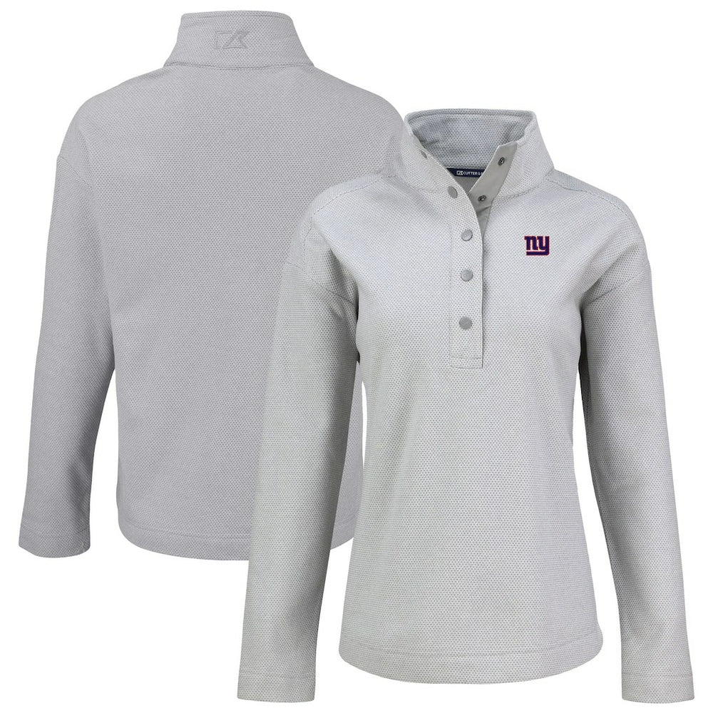 New York Giants Cutter & Buck Women's Hunts Point Eco Half-Snap Sweatshirt Gray | NFL