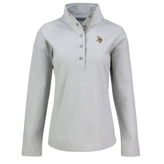 Minnesota Vikings Cutter & Buck Women's Hunts Point Eco Half-Snap Sweatshirt Gray | NFL